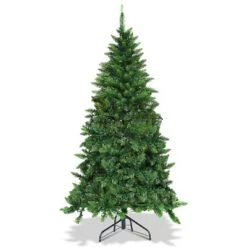 Costway 5ft Pre-lit PVC Artificial Half Christmas Tree 250 LED Lights