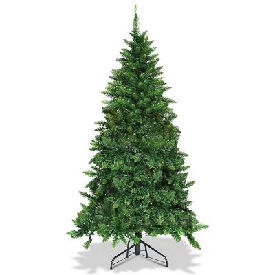 Costway 5ft Pre-lit PVC Artificial Half Christmas Tree 250 LED Lights 1 Costway 5ft Pre-lit PVC Artificial Half Christmas Tree 250 LED Lights