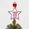 14.5" 21ct LED Light Santa Stop Here Christmas Tree Topper Red - Wondershop™