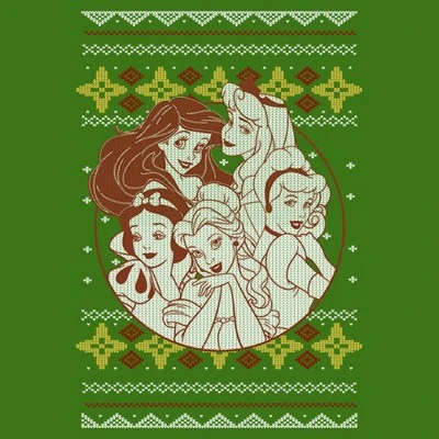Men's Disney Princesses Ugly Christmas Circle T-Shirt 1 Men's Disney Princesses Ugly Christmas Circle T-Shirt