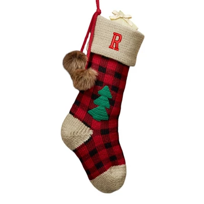 Personalization Mall Plaid Embroidered Initial Jumbo Knit Christmas Stocking 20 Personalization Mall Plaid Embroidered Initial Jumbo Knit Christmas Stocking - Image 20