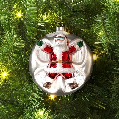 Christmas Glass Santa In Snow Ornament - Wondershop™ 1 Christmas Glass Santa In Snow Ornament - Wondershop™