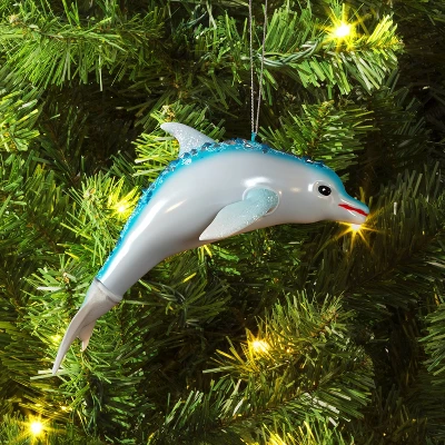 Christmas Glass Dolphin Ornament - Wondershop™ 1 Christmas Glass Dolphin Ornament - Wondershop™