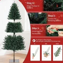 6/7.5FT Pre-Lit Pencil Christmas Tree, Slim Artificial Alpine Tree With LED Lights, Metal Stand, Skinny Holiday Decor For Room, Apartment, Office -Target Sale Shop GUEST 0cd24f56 d985 4c23 b5f3 62fdf5079be2