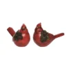 Transpac Set Of 2 Resin Cardinals With Pinecone Accent Christmas Home Decorations