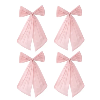 4 Piece Large Pink Bow Birthday Decorations, 12x20 Inch Sparkle Organza Coquette Bows Wall Decor, No Tying Needed, For Parties Weddings Backdrops 7 4 Piece Large Pink Bow Birthday Decorations, 12x20 Inch Sparkle Organza Coquette Bows Wall Decor, No Tying Needed, For Parties Weddings Backdrops - Image 7