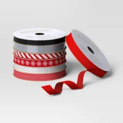 7ct 70' Christmas Fabric Ribbon Red/Black/Silver/White - Wondershop™ -Target Sale Shop GUEST 0ea947f0 4fe4 4bc3 8a17 c190ed6e3202