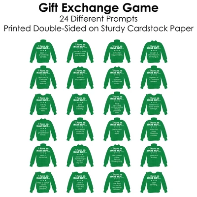 Big Dot Of Happiness Ugly Sweater - Holiday And Christmas Party Have Or Have Not Cards - Christmas Gift Exchange Game - Set Of 24 2 Big Dot Of Happiness Ugly Sweater - Holiday And Christmas Party Have Or Have Not Cards - Christmas Gift Exchange Game - Set Of 24 - Image 2