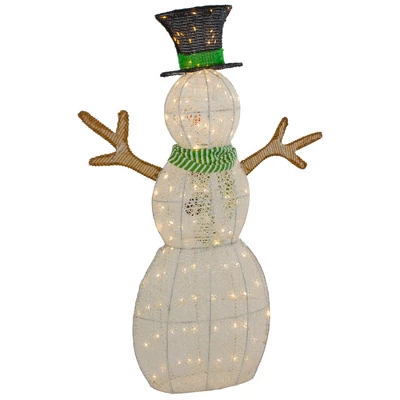 Northlight 43" LED Lighted Snowman With Top Hat And Green Scarf Outdoor Christmas Decoration 5 Northlight 43" LED Lighted Snowman With Top Hat And Green Scarf Outdoor Christmas Decoration - Image 5