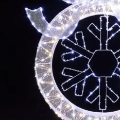 LuxenHome 3Ft Lighted Ornament & Snowflake Wreath, Silver & White Outdoor Christmas Decoration -Target Sale Shop GUEST 1972fed9 bd7a 4aed a03b fe6035fcdf6c