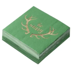 Juvale 50-Pack Green Be Merry In Gold Foil Disposable Paper Cocktail Napkins For Christmas Party Supplies -Target Sale Shop GUEST 1c2d6ed7 679b 402f a46f 6f438531130a