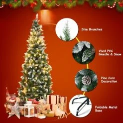 Costway 6ft Snow Flocked Unlit Pencil Christmas Tree Hinged Pine Cones -Target Sale Shop GUEST 1de7344f c326 48cf 968a bf04110c1195