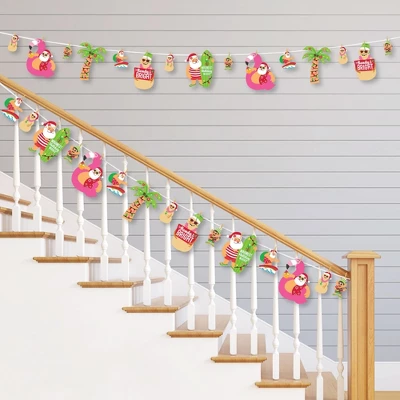 Big Dot Of Happiness Tropical Christmas - Beach Santa Holiday Party DIY Decorations - Clothespin Garland Banner - 44 Pc 1 Big Dot Of Happiness Tropical Christmas - Beach Santa Holiday Party DIY Decorations - Clothespin Garland Banner - 44 Pc