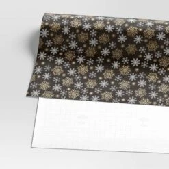 30” 25 Sq Ft Christmas Roll Wrap Gold/White Snowflakes On Black - Wondershop™ -Target Sale Shop GUEST 238bcf76 9ef8 42a7 81fd 4ff14bed442f