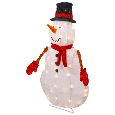 Northlight 32" Lighted 3D Chenille Snowman In Top Hat Outdoor Christmas Decoration 4 Northlight 32" Lighted 3D Chenille Snowman In Top Hat Outdoor Christmas Decoration - Image 4