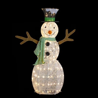Northlight 43" LED Lighted Snowman With Top Hat And Green Scarf Outdoor Christmas Decoration 2 Northlight 43" LED Lighted Snowman With Top Hat And Green Scarf Outdoor Christmas Decoration - Image 2