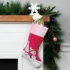 Northlight 20.5" Pink Embroidered Ice Skating Snowman And Christmas Tree Stocking -Target Sale Shop GUEST 299e657d ba8c 4b9d 8113 fb53e60b9a2f