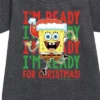 Girls' - SpongeBob SquarePants - I'm Ready For Christmas Graphic Short Sleeve Fleece Dress
