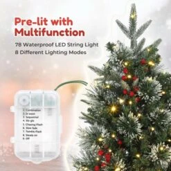 Homfan Pre-installed Lighted Christmas Tree, Snowflake Christmas Tree, Sleigh Base, Artificial Christmas Tree For Home Decoration -Target Sale Shop GUEST 331203fd 0945 4f82 ad3d 82acb76d450a