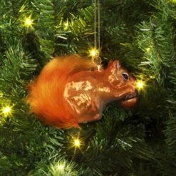 3.5" Christmas Glass Squirrel Ornament - Wondershop™