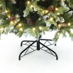 LuxenHome 6Ft Pre-Lit Green Full Artificial Christmas Tree With Red Berries And Metal Stand -Target Sale Shop GUEST 39def148 a3c6 43c0 814f e88df9e5276c