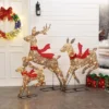 LuxenHome 3-Piece Natural And Plastic Rattan Running Reindeer Holiday Decoration Set With Lights Brown -Target Sale Shop GUEST 3c849cb8 a745 4791 be0f 4cb3c0badd59