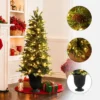 LuxenHome 4.5Ft Pre-Lit Artificial Pine Christmas Tree With Pinecones And Black Urn Planter Pot Green -Target Sale Shop GUEST 3db1a6d8 a54a 499a ac56 4b37c8e63917