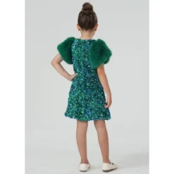 2Bunnies Girls' Christmas New Year Holiday Party Sequin Dress Fur Puff Sleeve -Target Sale Shop GUEST 3e9592bc d9e3 42b1 a431 2d60196b0ce2