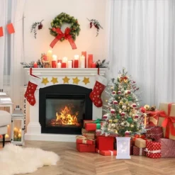 3FT Small Pre-Lit Artificial Christmas Tree With 78 LED Lights, Snow Flocked Xmas Tree With Red Berries, Pine Cones, Timer/Battery-Operated Base -Target Sale Shop GUEST 43ee346b 0c11 4acc 876a 6b95b41ac92c