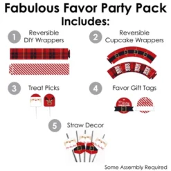Big Dot Of Happiness Jolly Santa Claus - Christmas Party Favors And Cupcake Kit - Fabulous Favor Party Pack - 100 Pieces