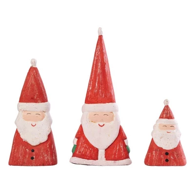 Transpac Paper Pulp Triangle Santa Set Of 3 Decorative Figurines For Christmas Red Tabletop Decor Indoor Gift Giving 1 Transpac Paper Pulp Triangle Santa Set Of 3 Decorative Figurines For Christmas Red Tabletop Decor Indoor Gift Giving