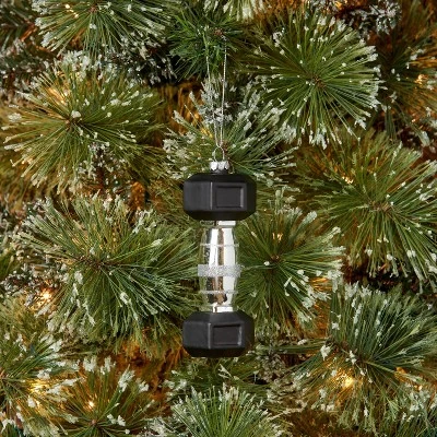 5.5" Dumbbell Glass Christmas Tree Ornament - Wondershop™ 1 5.5" Dumbbell Glass Christmas Tree Ornament - Wondershop™
