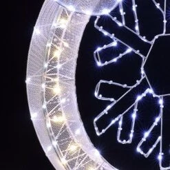 LuxenHome 3Ft Lighted Ornament & Snowflake Wreath, Silver & White Outdoor Christmas Decoration -Target Sale Shop GUEST 56c96bc0 3d9f 486d 8311 88d0dc00841d