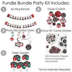 Big Dot Of Happiness Christmas Pajamas - Holiday Plaid PJ Party Supplies - Banner Decoration Kit - Fundle Bundle