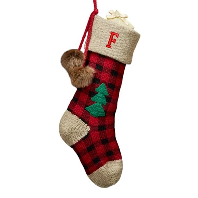 Personalization Mall Plaid Embroidered Initial Jumbo Knit Christmas Stocking 8 Personalization Mall Plaid Embroidered Initial Jumbo Knit Christmas Stocking - Image 8