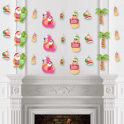 Big Dot Of Happiness Tropical Christmas - Beach Santa Holiday Party DIY Decorations - Clothespin Garland Banner - 44 Pc 2 Big Dot Of Happiness Tropical Christmas - Beach Santa Holiday Party DIY Decorations - Clothespin Garland Banner - 44 Pc - Image 2