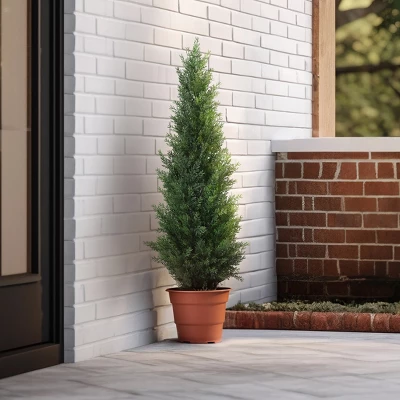 DR.Planzen 3-5FT Artificial Cedar Tree Indoor/Outdoor UV Protection Pre Potted Fake Tree For Decor, Perfect Housewarming Gift 1Pack 3 DR.Planzen 3-5FT Artificial Cedar Tree Indoor/Outdoor UV Protection Pre Potted Fake Tree For Decor, Perfect Housewarming Gift 1Pack - Image 3