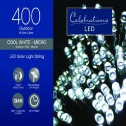 Celebrations LED Micro/5mm Cool White 400 Ct String Christmas Lights 134 Ft. (Case Of 4)