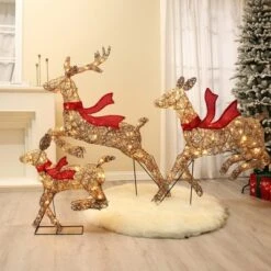 LuxenHome 3-Piece Natural And Plastic Rattan Running Reindeer Holiday Decoration Set With Lights Brown -Target Sale Shop GUEST 6cc2dea7 e915 40c9 a5b0 436127377f48