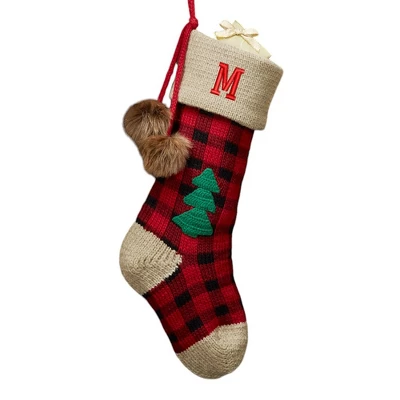 Personalization Mall Plaid Embroidered Initial Jumbo Knit Christmas Stocking 15 Personalization Mall Plaid Embroidered Initial Jumbo Knit Christmas Stocking - Image 15