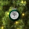 Christmas Flocking Ornament With Reflector Dark Green - Wondershop™