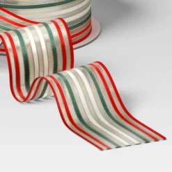 30' Christmas Fabric Ribbon Red White Green Striped - Wondershop™ -Target Sale Shop GUEST 7c2efd65 f495 4890 add2 2e5f43d8f9c8