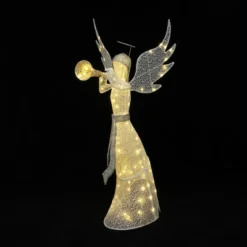LuxenHome 5Ft Angel Playing Gold Trumpet Outdoor Holiday Decoration With Lights White, Sliver, Gold -Target Sale Shop GUEST 7cfc71e2 c63a 4d65 841d dddefa053e84