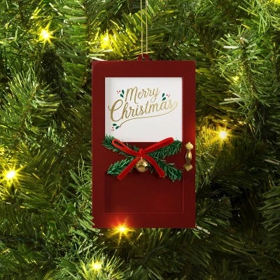 Christmas Wood Door "Merry Christmas" Ornament Red - Wondershop™ 1 Christmas Wood Door "Merry Christmas" Ornament Red - Wondershop™