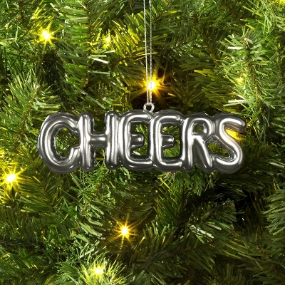 4" Christmas Metallic Words Ornament Silver Cheers - Wondershop™ 1 4" Christmas Metallic Words Ornament Silver Cheers - Wondershop™