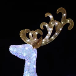 LuxenHome 2-Piece White Reindeer And Sleigh With Silver Bow And Ornaments Outdoor Holiday Decoration With Lights White, Multi, Silver, Brown -Target Sale Shop GUEST 87671af3 268d 4a51 96e1 6c1b0125785d