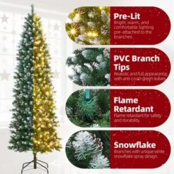 6ft/7.5ft/9ft/12ft Pre-Lit Pencil Christmas Tree With Dual-Color Lights, Slim Artificial Indoor Outdoor Xmas Tree For Home & Apartment 11 6ft/7.5ft/9ft/12ft Pre-Lit Pencil Christmas Tree With Dual-Color Lights, Slim Artificial Indoor Outdoor Xmas Tree For Home & Apartment -Target Sale Shop GUEST 8d1084dd 65d4 4688 8dd0 bd157540fb41