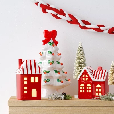 5" Christmas Lit Red Ceramic House Decor - Wondershop™ 1 5" Christmas Lit Red Ceramic House Decor - Wondershop™