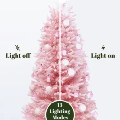 LuxenHome 6Ft Pink Cherry Blossom Christmas Tree With Fiber Optic Lights & Snowman Star Topper -Target Sale Shop GUEST a86e2288 6f7c 4372 9250 9d65c23f94c7
