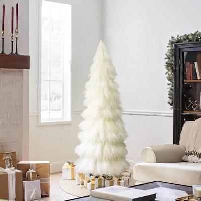 LuxenHome 6Ft Holiday Artificial Pampas Grass Tree In Natural Ivory Beige 4 LuxenHome 6Ft Holiday Artificial Pampas Grass Tree In Natural Ivory Beige - Image 4